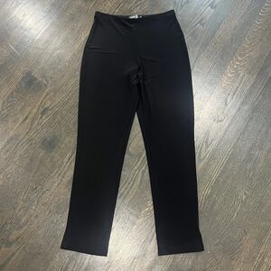 Sympli Pants Women’s 6  Ankle Slit Detail Elastic Waist Skinny Leg‎ Black
